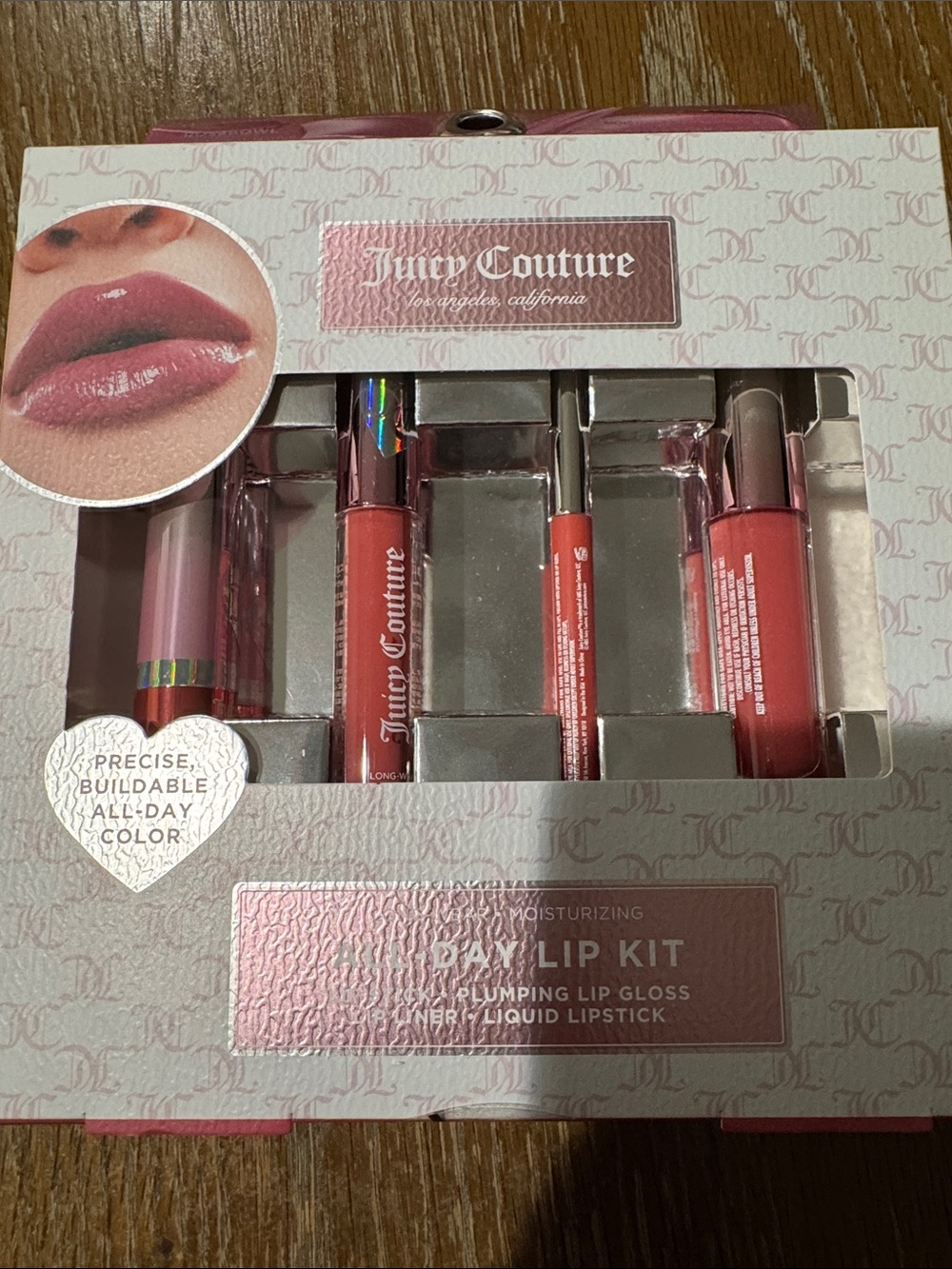 Juicy Couture Pink Day Lip Kit - Rose Pink Gloss & Liquid Lipstick Set